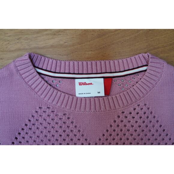 Wilson Mesh Argyle Sweater Vest Knit Vintage Pink Size Medium - Picture 8 of 14